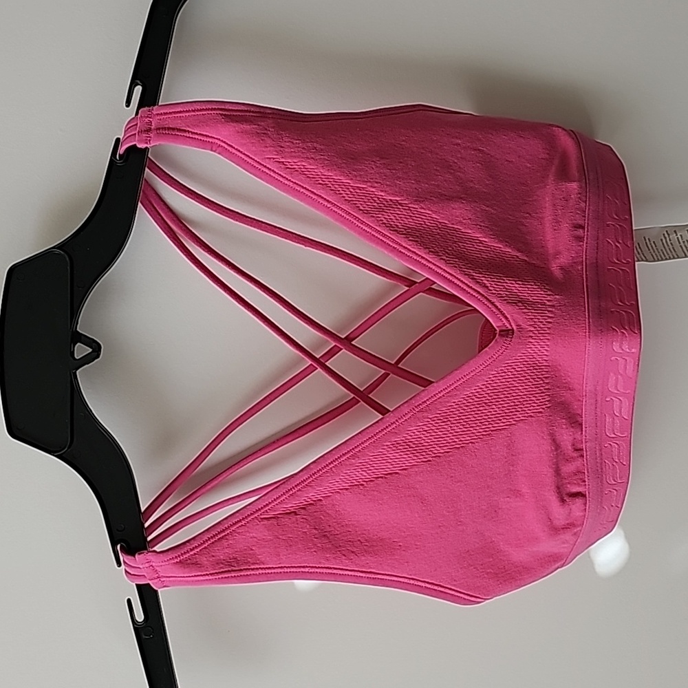 Pink sports bra